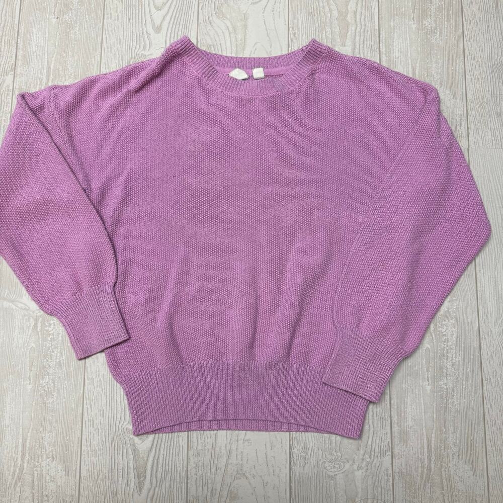 GAP Kids Girls Size L Purple Metallic Sparkle Knit Crewneck Sweater Long Sleeve